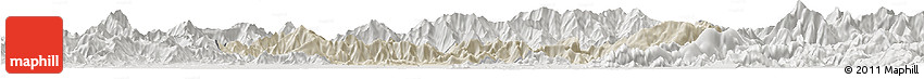 Shaded Relief Horizon Map of Malakand P.A., lighten, semi-desaturated