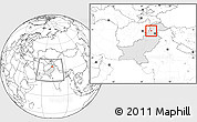 Blank Location Map of Malakand P.A., highlighted country, within the entire country