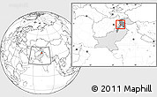 Blank Location Map of Malakand P.A., highlighted country, highlighted parent region, within the entire country