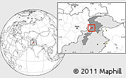 Blank Location Map of Malakand P.A., highlighted country, highlighted parent region