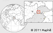 Blank Location Map of Malakand P.A., highlighted country