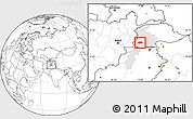 Blank Location Map of Malakand P.A., highlighted parent region