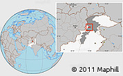 Gray Location Map of Malakand P.A., highlighted country, highlighted parent region