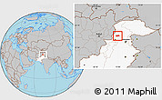 Gray Location Map of Malakand P.A., highlighted country