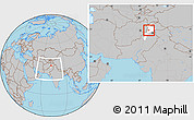 Gray Location Map of Malakand P.A., highlighted parent region, within the entire country
