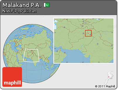Savanna Style Location Map of Malakand P.A., within the entire country