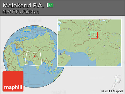 Savanna Style Location Map of Malakand P.A., within the entire country