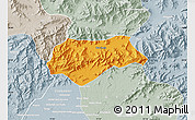 Political Map of Malakand P.A., lighten, semi-desaturated