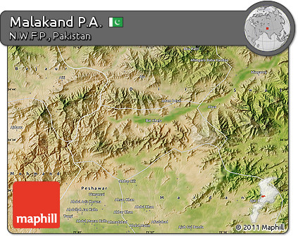 Satellite Map of Malakand P.A.