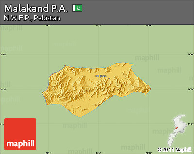 Savanna Style Map of Malakand P.A., single color outside