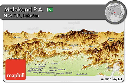 Physical Panoramic Map of Malakand P.A.