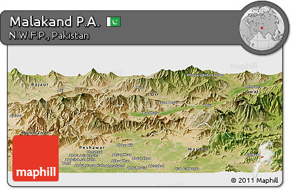 Satellite Panoramic Map of Malakand P.A.