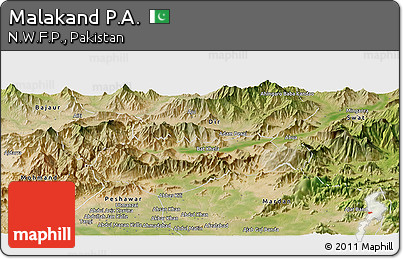 Satellite Panoramic Map of Malakand P.A.
