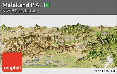 Satellite Panoramic Map of Malakand P.A.