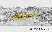 Satellite Panoramic Map of Malakand P.A., lighten, desaturated