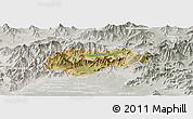 Satellite Panoramic Map of Malakand P.A., lighten, semi-desaturated