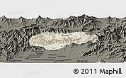 Shaded Relief Panoramic Map of Malakand P.A., darken