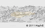 Shaded Relief Panoramic Map of Malakand P.A., desaturated