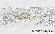 Shaded Relief Panoramic Map of Malakand P.A., lighten, desaturated