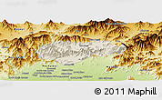 Shaded Relief Panoramic Map of Malakand P.A., physical outside