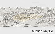 Shaded Relief Panoramic Map of Malakand P.A., semi-desaturated