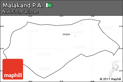 Blank Simple Map of Malakand P.A., cropped outside