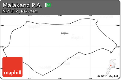 Blank Simple Map of Malakand P.A., cropped outside