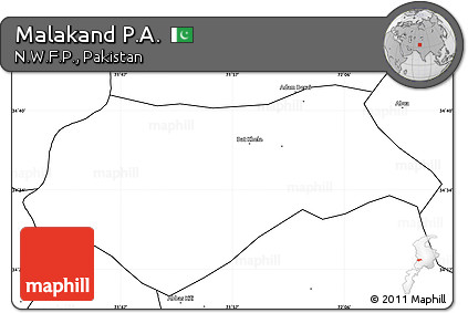 Blank Simple Map of Malakand P.A.
