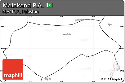 Blank Simple Map of Malakand P.A.