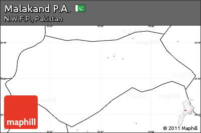 Blank Simple Map of Malakand P.A., no labels