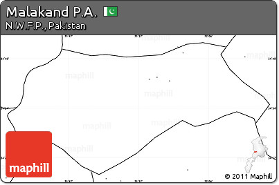 Blank Simple Map of Malakand P.A., no labels
