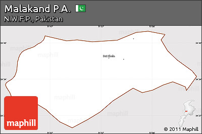 Classic Style Simple Map of Malakand P.A., cropped outside