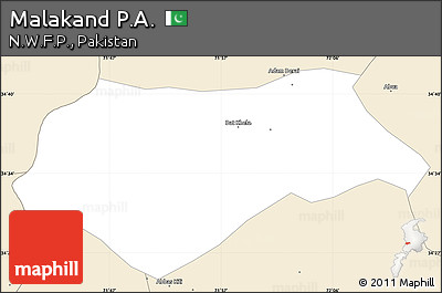 Classic Style Simple Map of Malakand P.A.