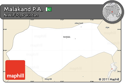 Classic Style Simple Map of Malakand P.A.