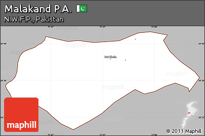 Gray Simple Map of Malakand P.A., cropped outside