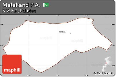 Gray Simple Map of Malakand P.A., cropped outside