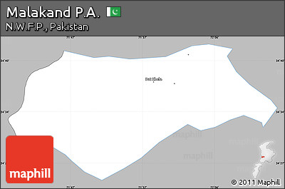 Gray Simple Map of Malakand P.A., single color outside