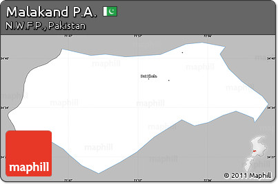 Gray Simple Map of Malakand P.A., single color outside