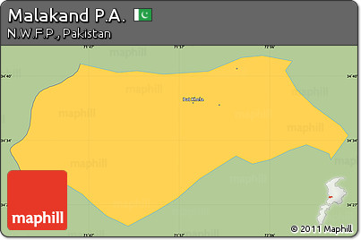 Savanna Style Simple Map of Malakand P.A., single color outside