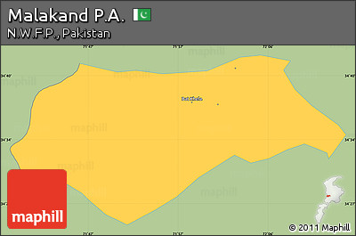 Savanna Style Simple Map of Malakand P.A., single color outside