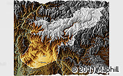Physical 3D Map of Mansehra, darken