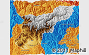Physical 3D Map of Mansehra, political outside
