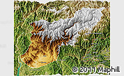 Physical 3D Map of Mansehra, satellite outside
