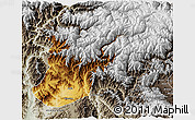 Physical 3D Map of Mansehra, semi-desaturated