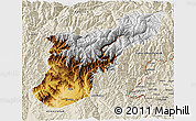 Physical 3D Map of Mansehra, shaded relief outside