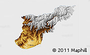 Physical 3D Map of Mansehra, single color outside