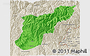 Political 3D Map of Mansehra, shaded relief outside
