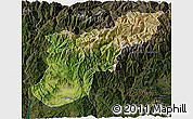 Satellite 3D Map of Mansehra, darken