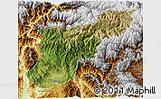 Satellite 3D Map of Mansehra, physical outside