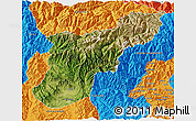 Satellite 3D Map of Mansehra, political outside